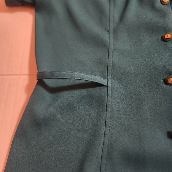 CHADWICKS Teal Green Short Sleeve Overblouse Vintage Womens Size 12 - Picture 6 of 8